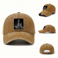 Funny Cat Selfie Lunar Mission 2026 Washed Cotton Baseball Cap