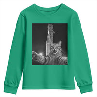 Funny Cat Selfie Lunar Mission 2026 Youth Sweatshirt
