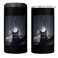 Funny Black Cat Selfie 4 in 1 Can Cooler Tumbler Back To The Moon Mission 2026