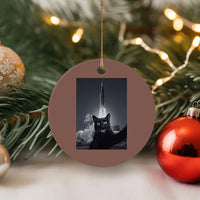 Funny Black Cat Selfie Ceramic Ornament Back To The Moon Mission 2026