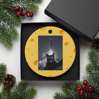 Funny Black Cat Selfie Ceramic Ornament Back To The Moon Mission 2026