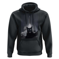 Funny Black Cat Selfie Hoodie Back To The Moon Mission 2026