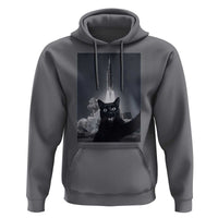 Funny Black Cat Selfie Hoodie Back To The Moon Mission 2026