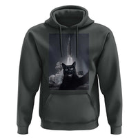 Funny Black Cat Selfie Hoodie Back To The Moon Mission 2026