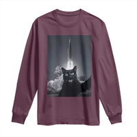 Funny Black Cat Selfie Long Sleeve Shirt Back To The Moon Mission 2026