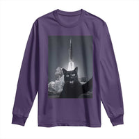 Funny Black Cat Selfie Long Sleeve Shirt Back To The Moon Mission 2026