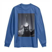Funny Black Cat Selfie Long Sleeve Shirt Back To The Moon Mission 2026