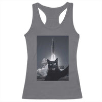Funny Black Cat Selfie Racerback Tank Top Back To The Moon Mission 2026