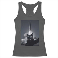Funny Black Cat Selfie Racerback Tank Top Back To The Moon Mission 2026