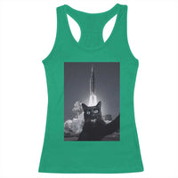 Funny Black Cat Selfie Racerback Tank Top Back To The Moon Mission 2026
