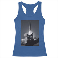 Funny Black Cat Selfie Racerback Tank Top Back To The Moon Mission 2026