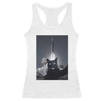 Funny Black Cat Selfie Racerback Tank Top Back To The Moon Mission 2026