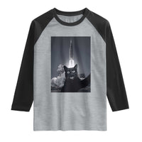 Funny Black Cat Selfie Raglan Shirt Back To The Moon Mission 2026