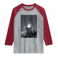 Funny Black Cat Selfie Raglan Shirt Back To The Moon Mission 2026