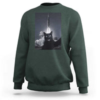 Funny Black Cat Selfie Sweatshirt Back To The Moon Mission 2026