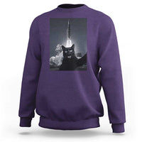 Funny Black Cat Selfie Sweatshirt Back To The Moon Mission 2026