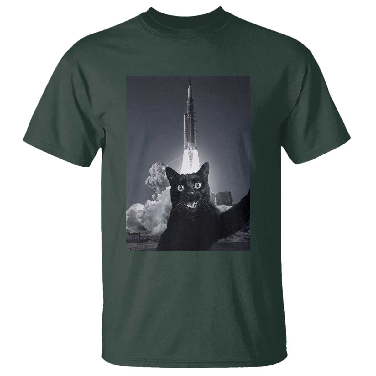 Funny Black Cat Selfie T Shirt Back To The Moon Mission 2026