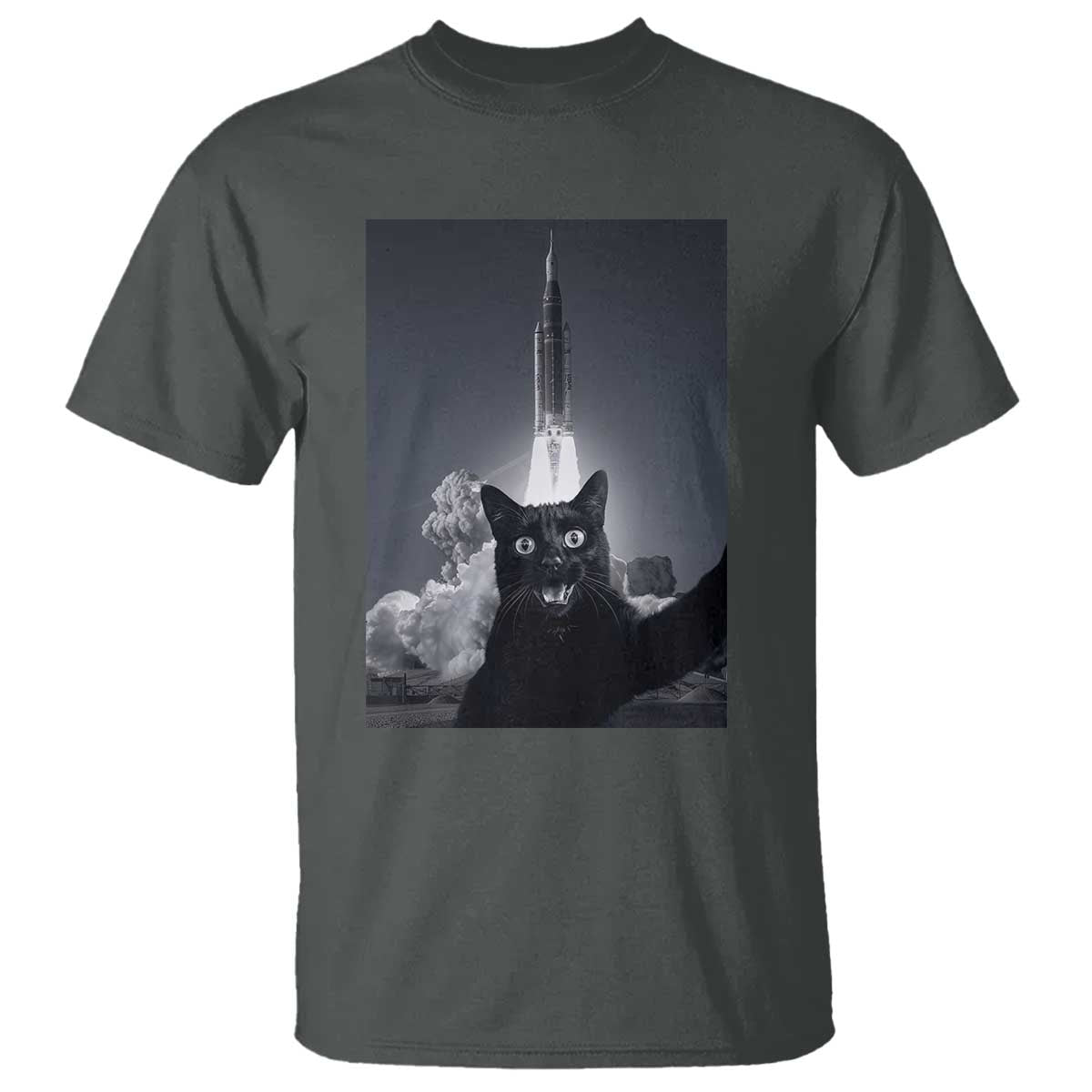 Funny Black Cat Selfie T Shirt Back To The Moon Mission 2026