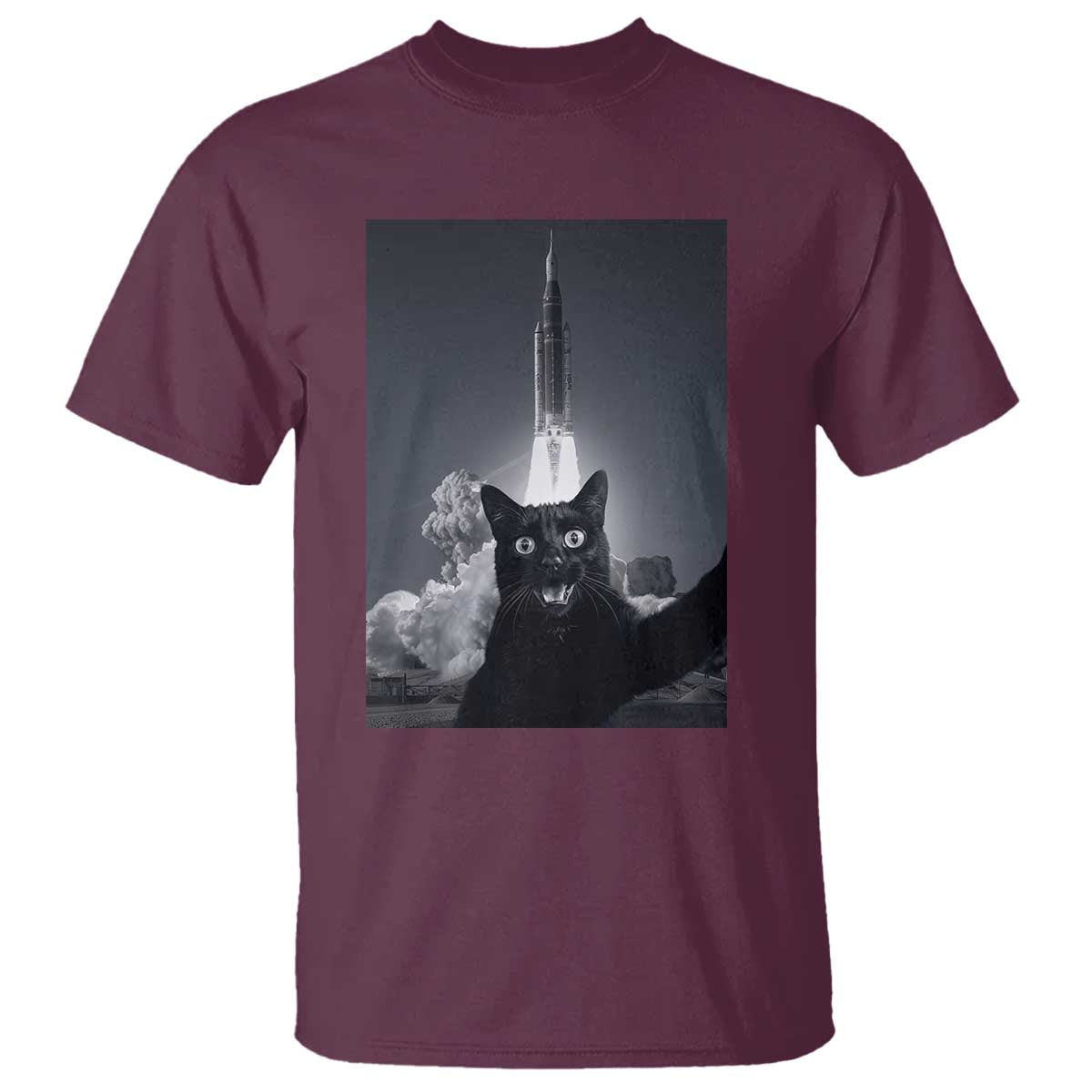 Funny Black Cat Selfie T Shirt Back To The Moon Mission 2026