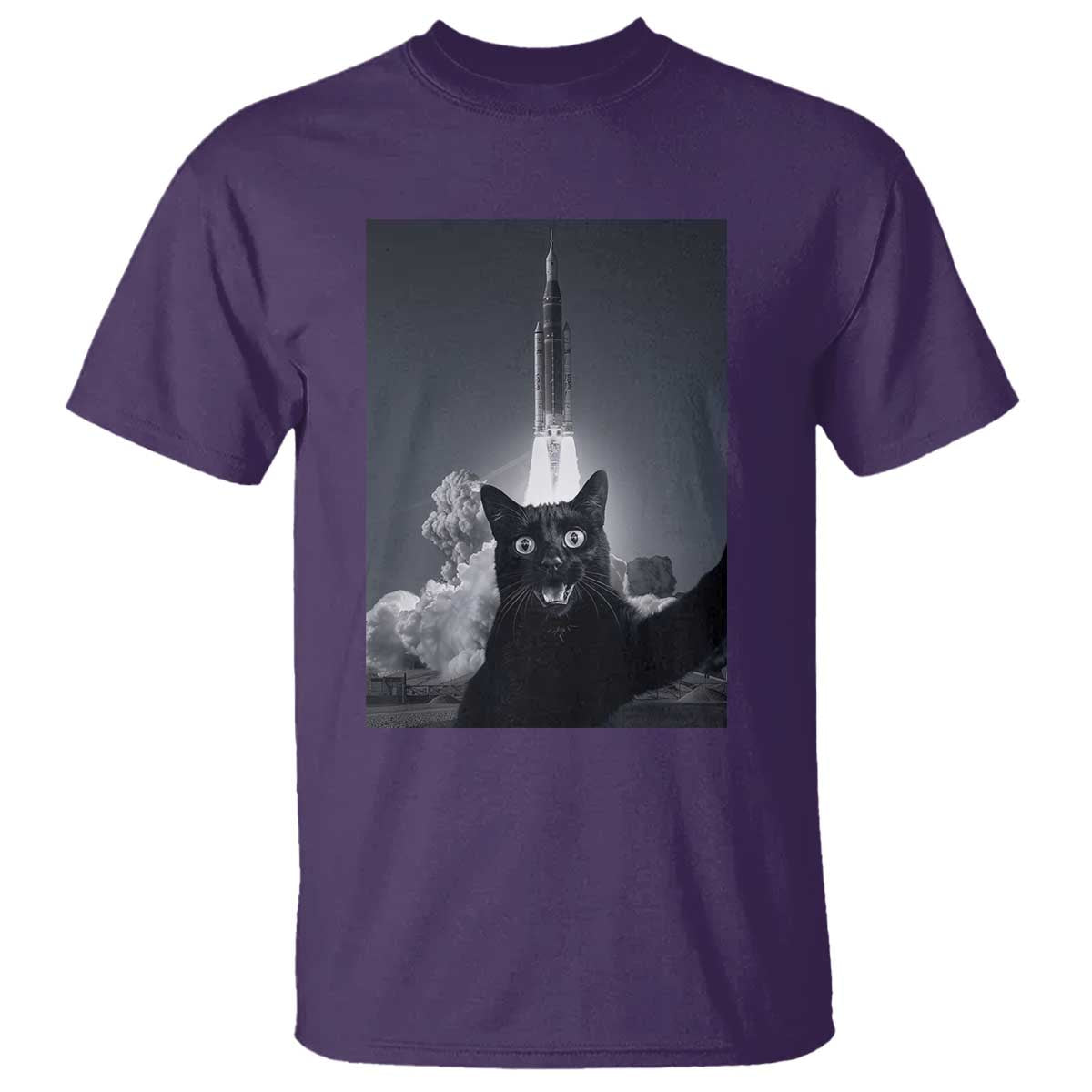 Funny Black Cat Selfie T Shirt Back To The Moon Mission 2026