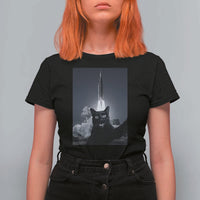 Funny Black Cat Selfie T Shirt For Women Back To The Moon Mission 2026