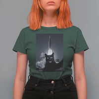 Funny Black Cat Selfie T Shirt For Women Back To The Moon Mission 2026