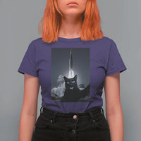 Funny Black Cat Selfie T Shirt For Women Back To The Moon Mission 2026