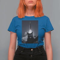 Funny Black Cat Selfie T Shirt For Women Back To The Moon Mission 2026