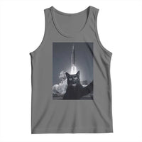 Funny Black Cat Selfie Tank Top Back To The Moon Mission 2026