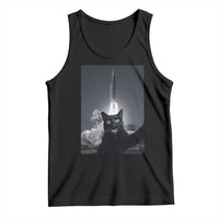 Funny Black Cat Selfie Tank Top Back To The Moon Mission 2026