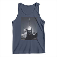 Funny Black Cat Selfie Tank Top Back To The Moon Mission 2026