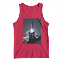 Funny Black Cat Selfie Tank Top Back To The Moon Mission 2026