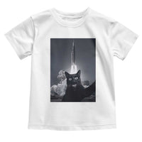 Funny Black Cat Selfie Toddler T Shirt Back To The Moon Mission 2026
