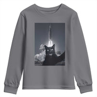 Funny Black Cat Selfie Youth Sweatshirt Back To The Moon Mission 2026