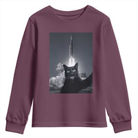 Funny Black Cat Selfie Youth Sweatshirt Back To The Moon Mission 2026
