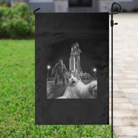 Funny Cat Selfie with Bigfoot Garden Flag Back To The Moon Mission 2026
