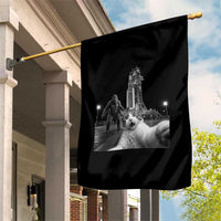 Funny Cat Selfie with Bigfoot Garden Flag Back To The Moon Mission 2026