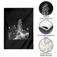 Funny Cat Selfie with Bigfoot Garden Flag Back To The Moon Mission 2026