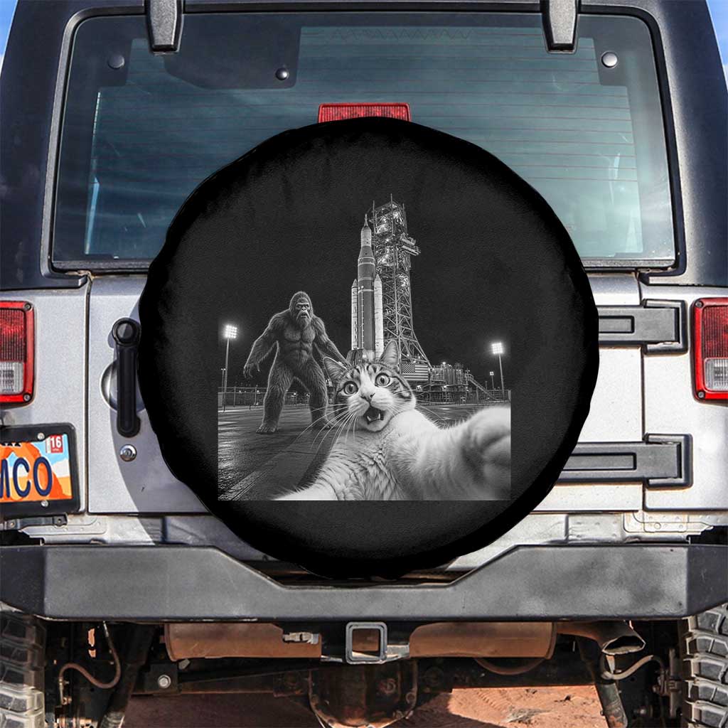 Funny Cat Selfie with Bigfoot Spare Tire Cover Back To The Moon Mission 2026