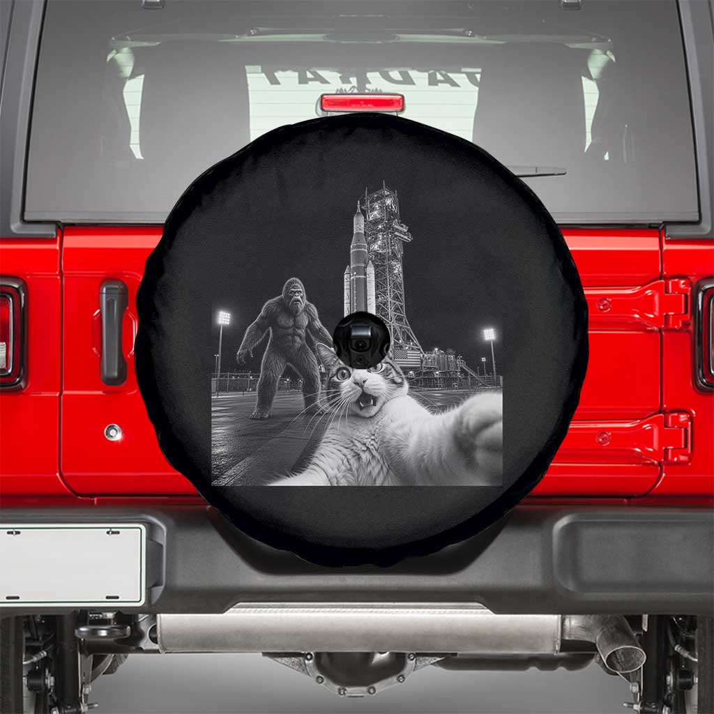 Funny Cat Selfie with Bigfoot Spare Tire Cover Back To The Moon Mission 2026