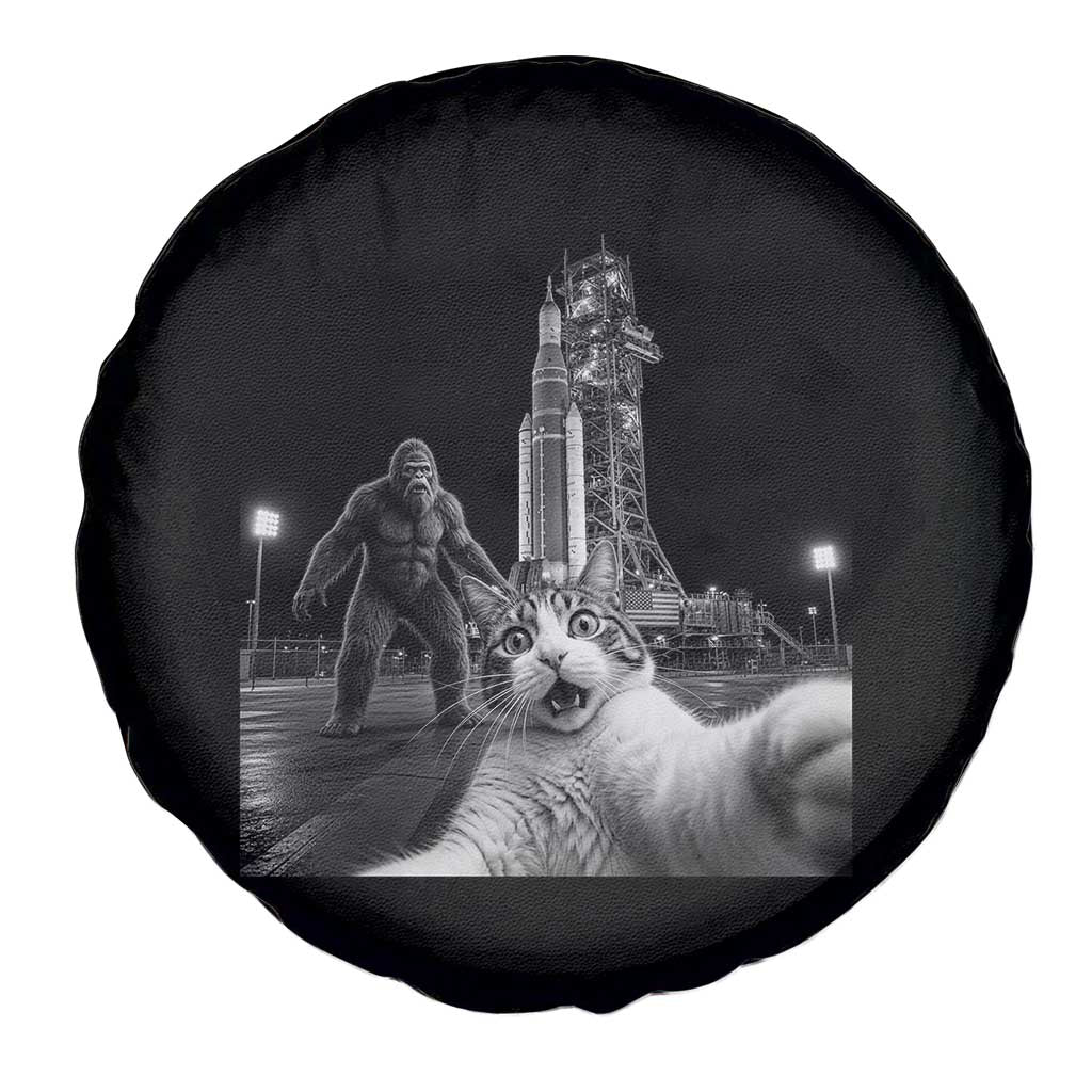 Funny Cat Selfie with Bigfoot Spare Tire Cover Back To The Moon Mission 2026