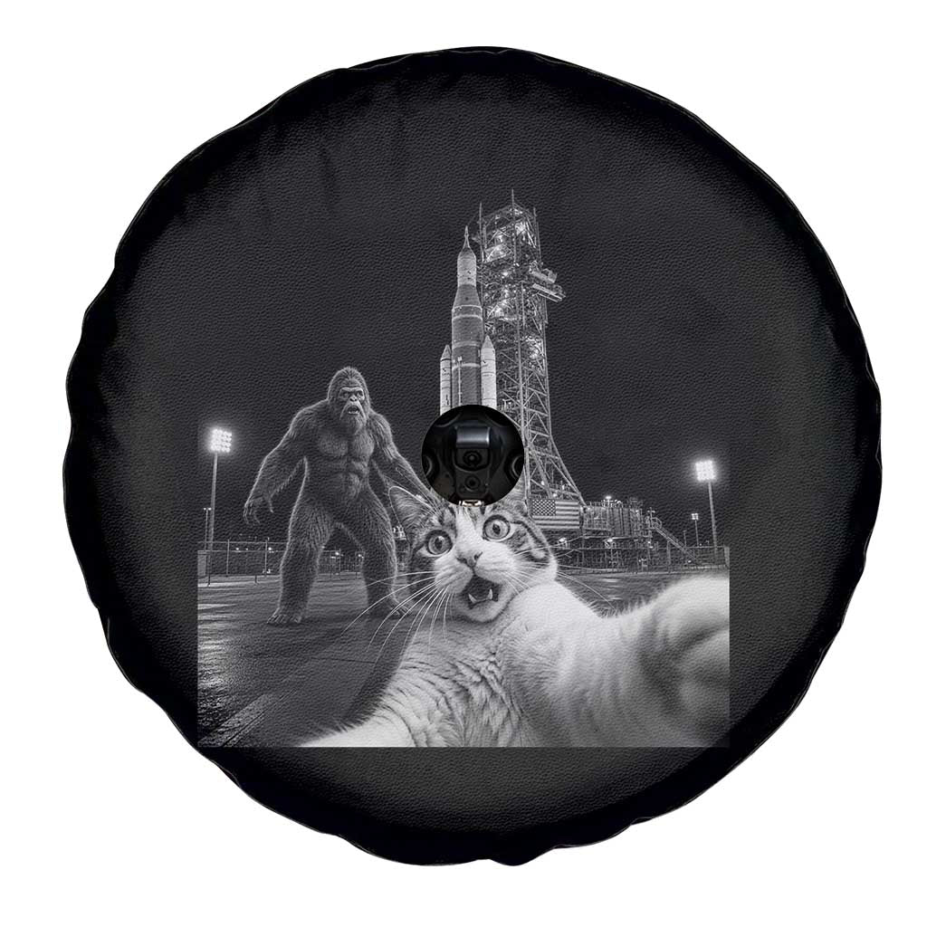 Funny Cat Selfie with Bigfoot Spare Tire Cover Back To The Moon Mission 2026