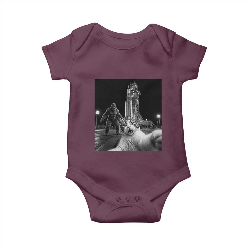 Funny Cat Selfie with Bigfoot Baby Onesie Back To The Moon Mission 2026