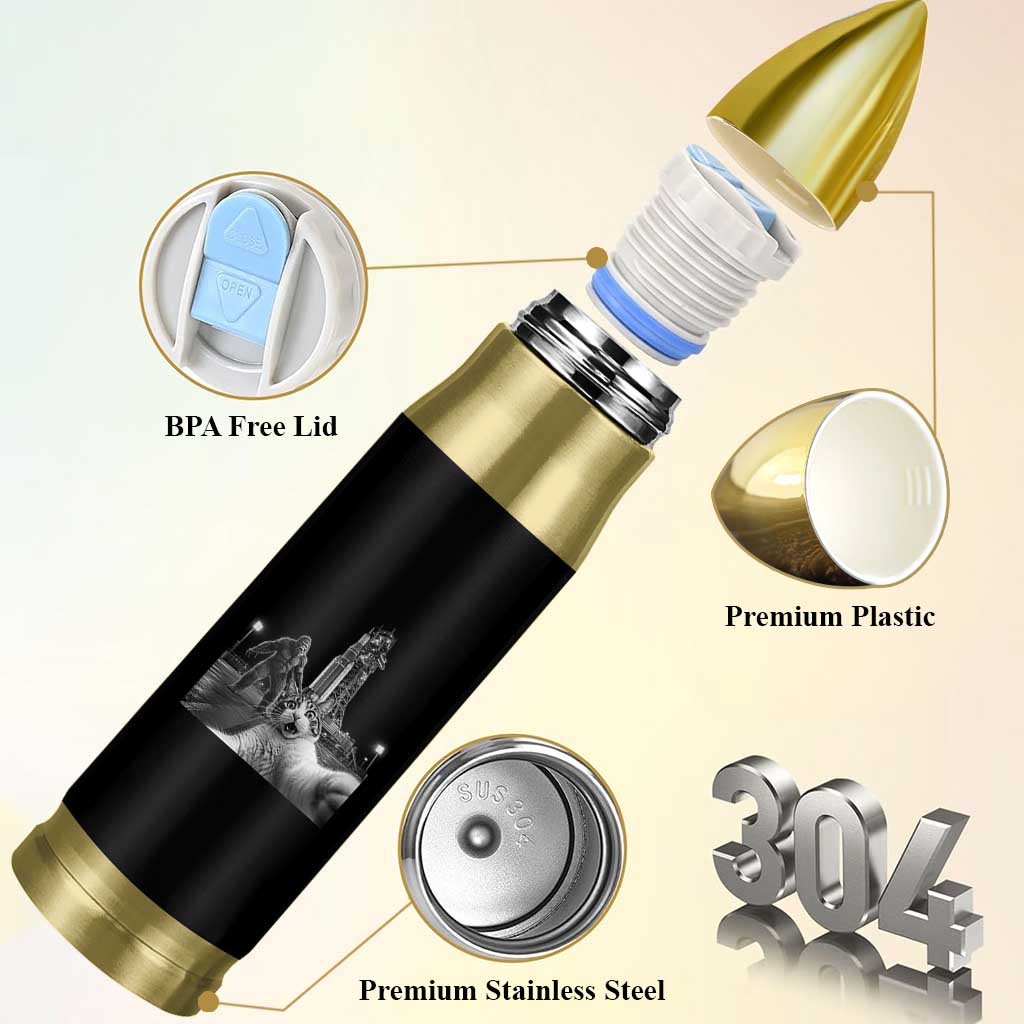 Funny Cat Selfie with Bigfoot Bullet Tumbler Back To The Moon Mission 2026