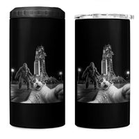 Funny Cat Selfie with Bigfoot 4 in 1 Can Cooler Tumbler Back To The Moon Mission 2026