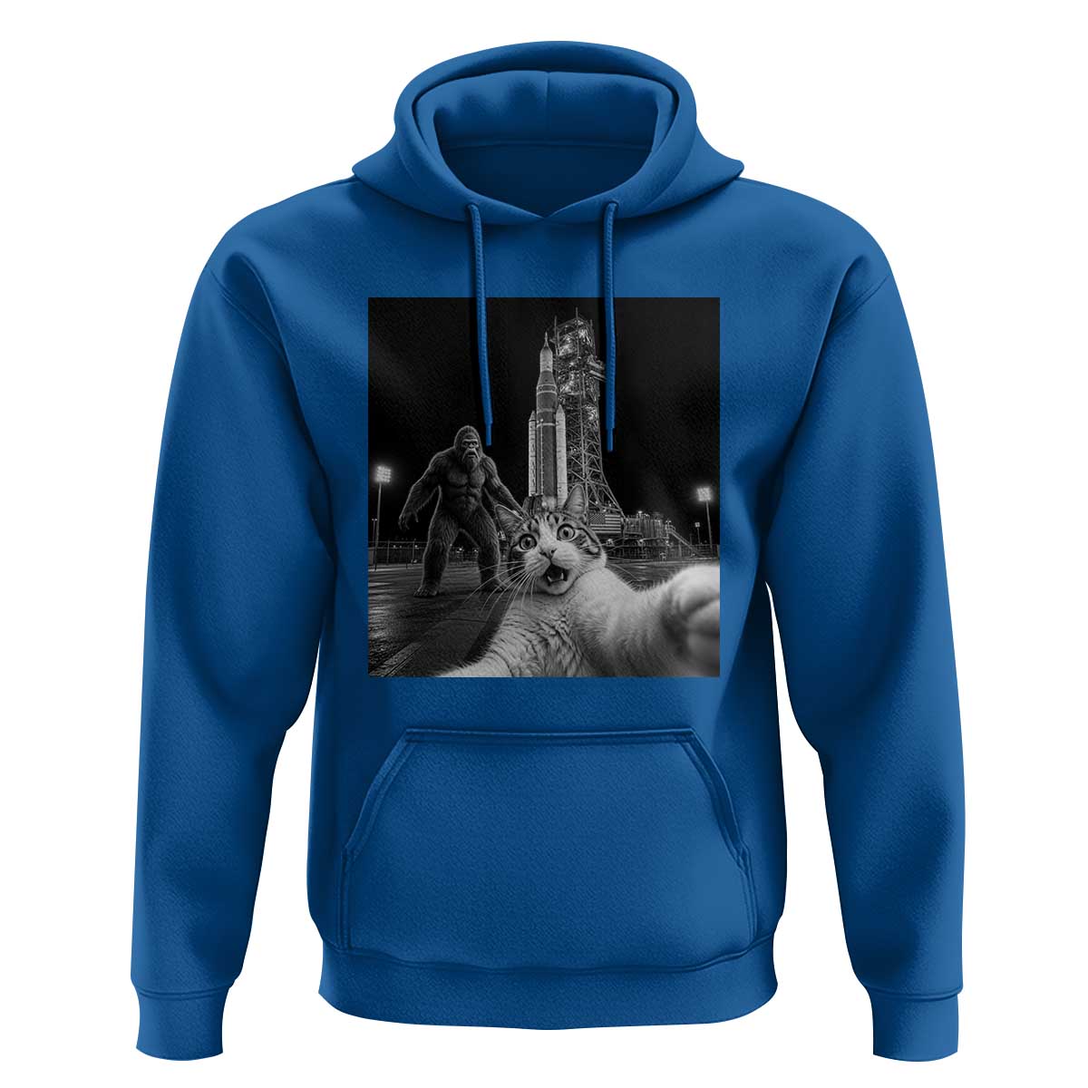 Funny Cat Selfie with Bigfoot Hoodie Back To The Moon Mission 2026