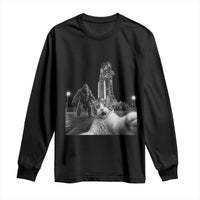 Funny Cat Selfie with Bigfoot Long Sleeve Shirt Back To The Moon Mission 2026