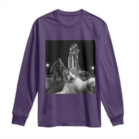Funny Cat Selfie with Bigfoot Long Sleeve Shirt Back To The Moon Mission 2026