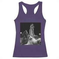 Funny Cat Selfie with Bigfoot Racerback Tank Top Back To The Moon Mission 2026