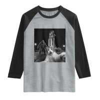 Funny Cat Selfie with Bigfoot Raglan Shirt Back To The Moon Mission 2026